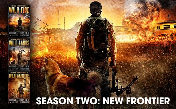 New Frontier (Trackers 2) Promo featuring a guy standing with his dog while the world burns